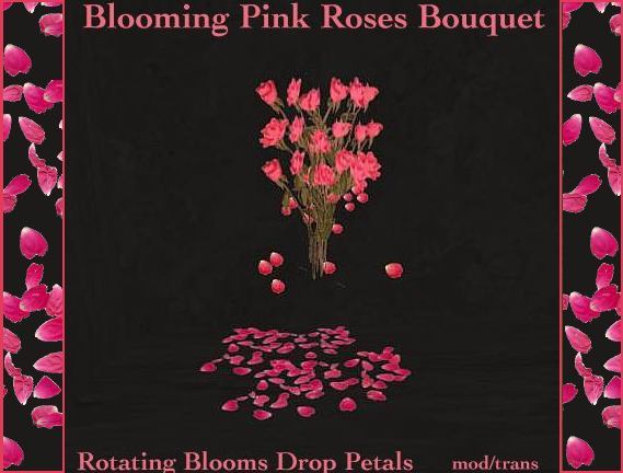 Pink Roses Bouquet - Blooms, Rotates, Drops Petals