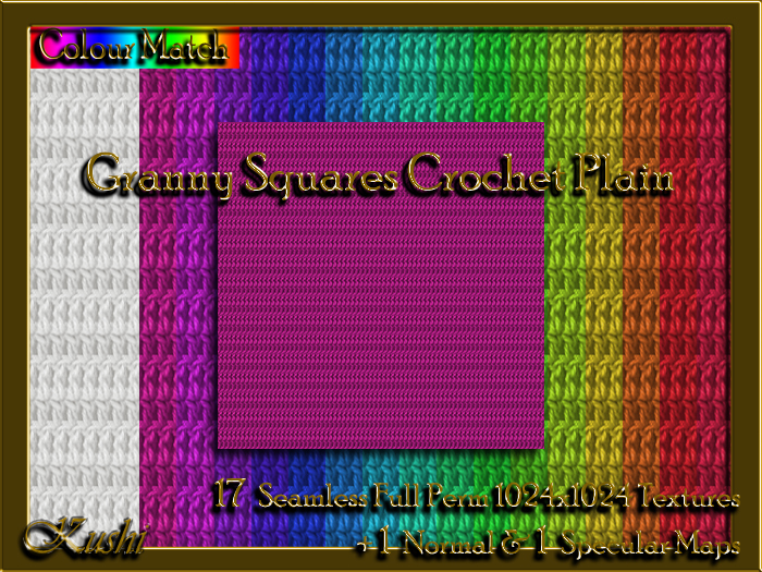 !Kushi! GrannySquaresPLAIN Textures -WEAR TO UNPACK