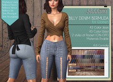 Addams "Billy" Mesh Denim Bermudas for Maitreya, Belleza, Slink #FATPACK