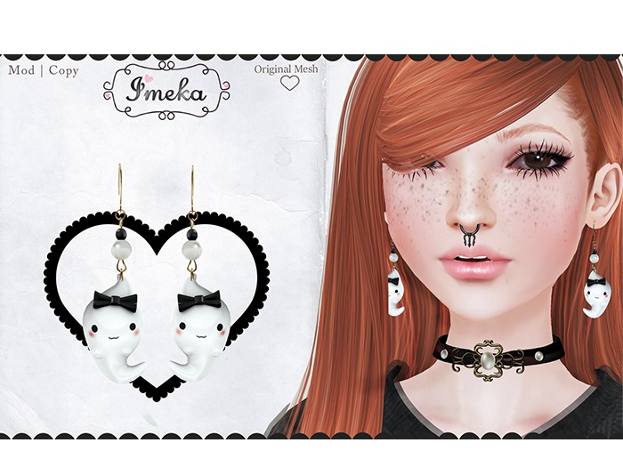 {Imeka} kawaii ghost earring FREE GIFT