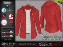 FashionNatic - STING RED Single Color Hoodied jacket