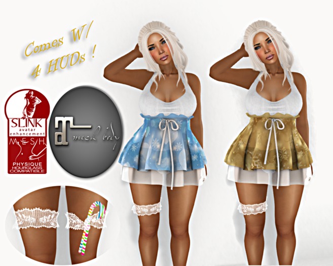 .::Princess Keyz::. Holiday Dress W/ HUD ~ Maitreya * Slink