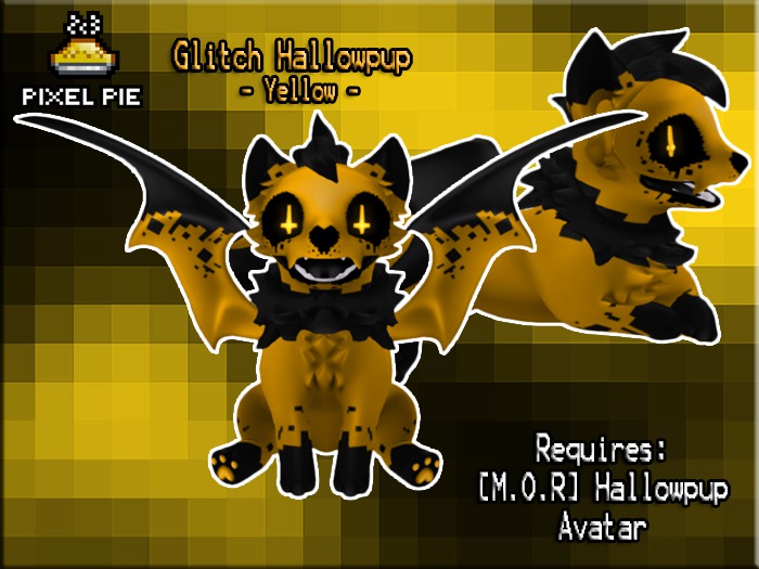 PIXEL PIE - Glitch Hallowpups - Yellow