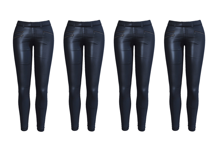 Skinny Leather Pants NAVY