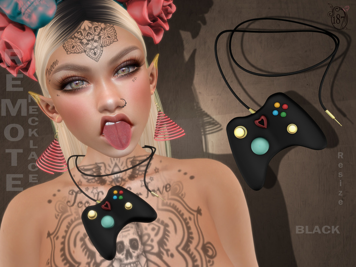 #187# Remote Necklace Black BOX (Add Me)