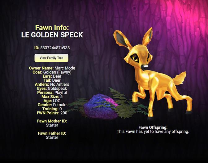 FAWN LOG LIMITED EDITION GOLDEN (FAWNY) 