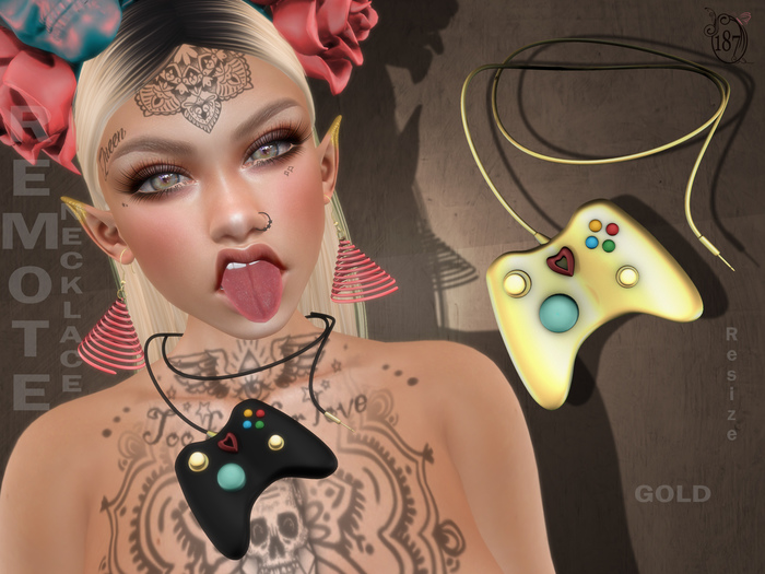 #187# Remote Necklace GOLD