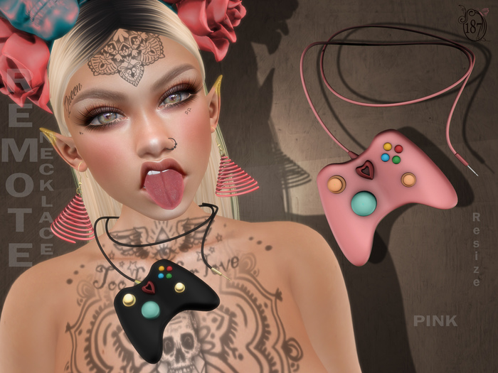 #187# Remote Necklace PINK