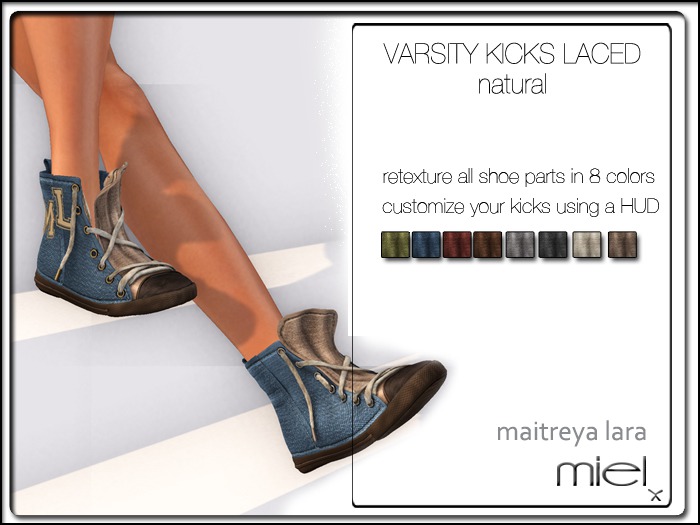 MIEL VARSITY KICKS LACED - natural (boxed)