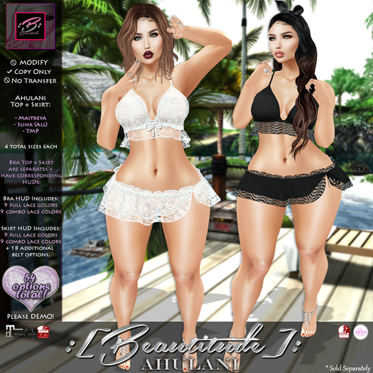 :[Beautitude]: Ahulani Tops [Delish Pack] (Add Me)