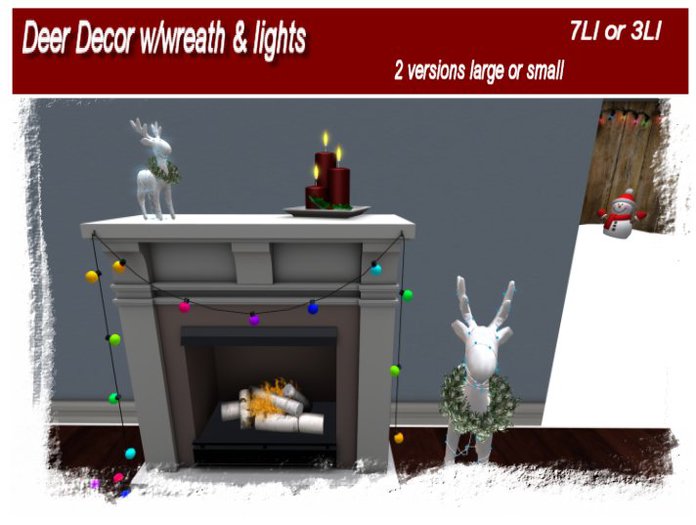 *RD-Deer w/wreath & lights