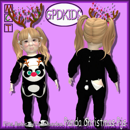 GPDKIDS Panda Christmas Pjs