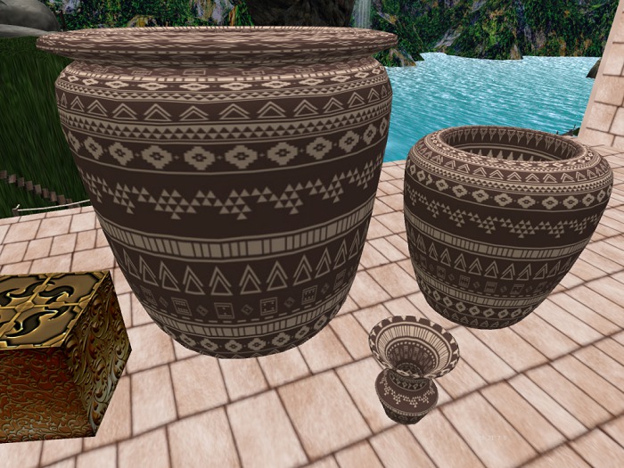 VelvetV Kreations  (Dark palm pottery set) boxed