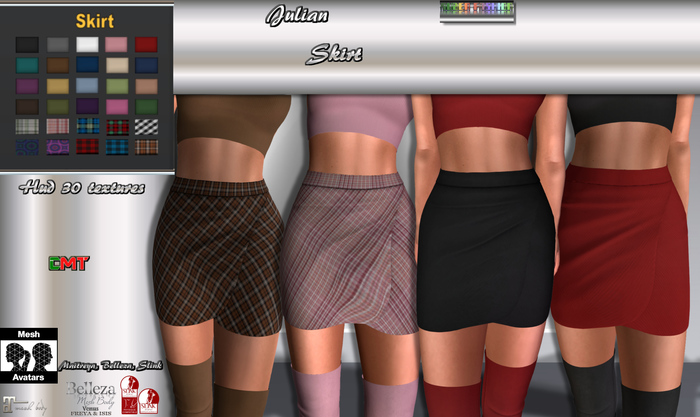 R.F. - Mesh Line - JULIAN SKIRT with hud texture change