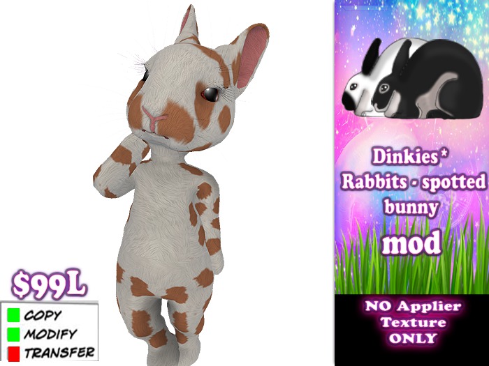 Dinkies* Rabbits - spotted bunny - Tan