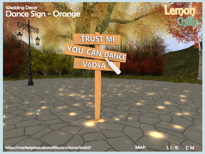 Wedding Decor - Dance Sign - Orange (Mesh) [Lemon Chilliz]