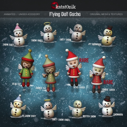 *katat0nik* (zombie Santa) Flying Doll RARE