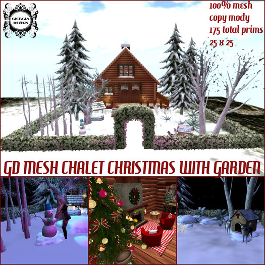GD MESH CHALET CHRISTMAS WITH GARDEN