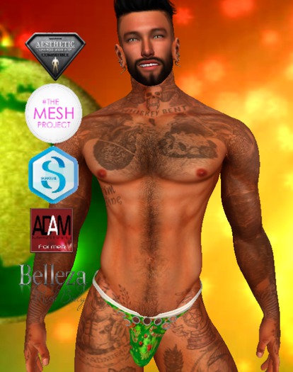 XK Riveted Thong Candy Canes and Mistletoe