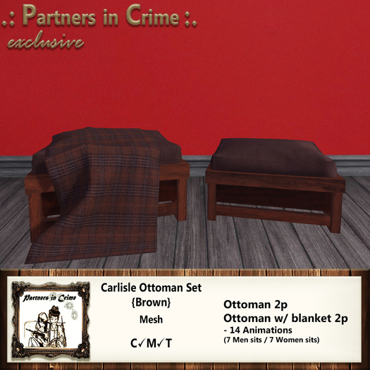 Carlisle Ottoman Set {Brown}