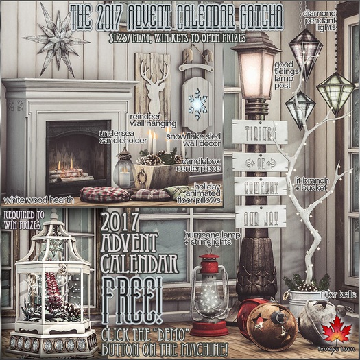 Trompe Loeil Advent 2017 - Holiday Animated Floor PIllows