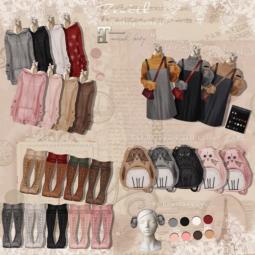 =Zenith=Bear Bow earmuffs (Choco)