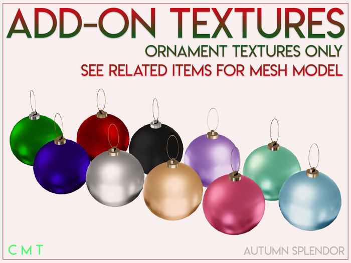 ::AS:: Full Perm Add-on Textures for Ornaments : Christmas 2017