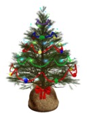 MM Bagged Christmas Tree -Garland & Blinking Color Change Light