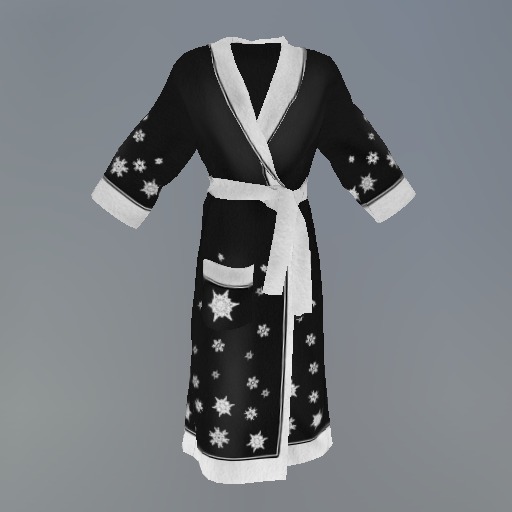 Charcoal Snowflake Mesh Bathrobe