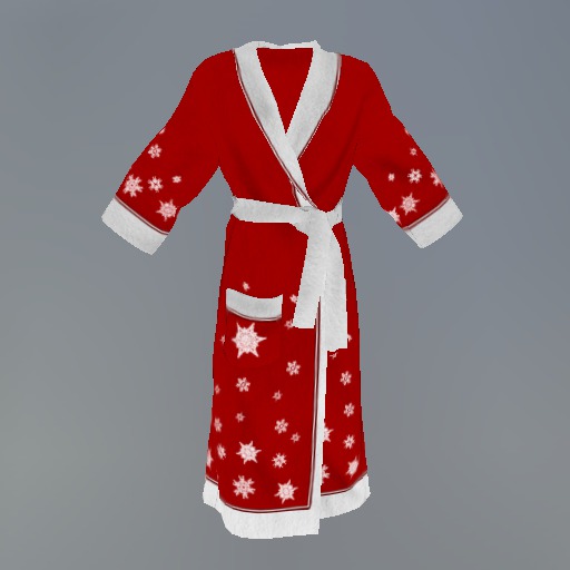 Red Snowflake Mesh Bathrobe