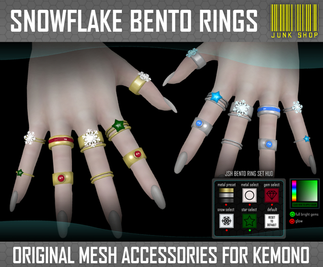 [JSH] Snowflake Bento Ring Set