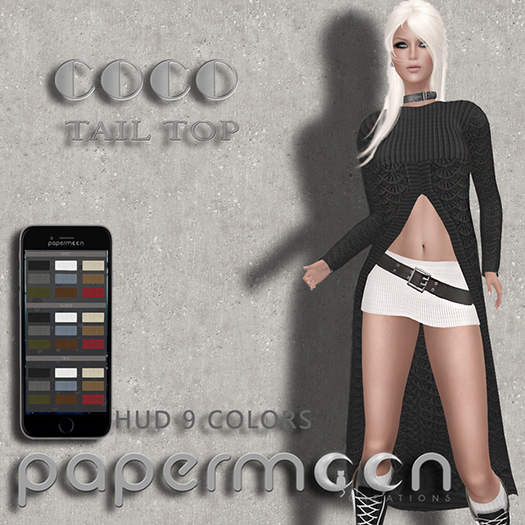 PaperMoon- COCO KNIT TAIL TOP w/ HUD