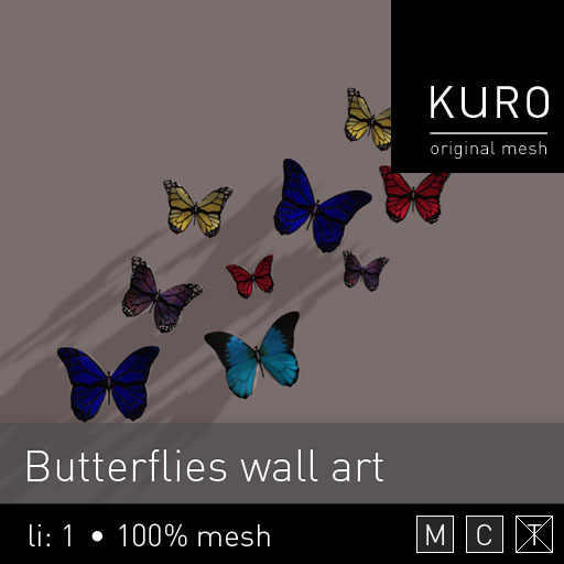 Kuro - Butterflies wall art