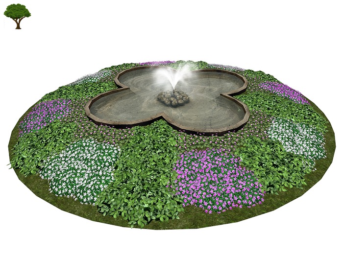 Flowers Fountain Hypathia - Mesh
