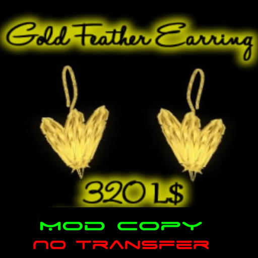 Gold Feather Earrings 