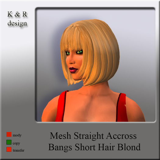 Straight Accross Bangs Short Hair Blond