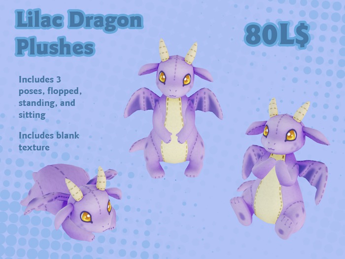 Lilac Dragon Plushes