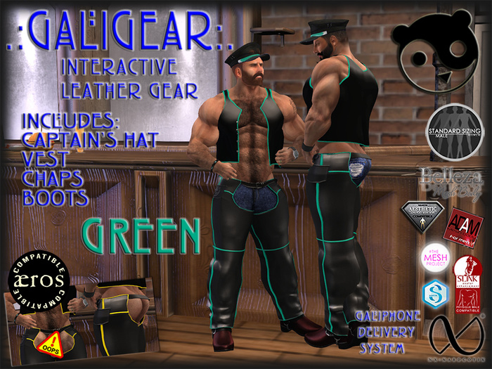 Badlesmere Chaps Set (Green) [HUD] .:GaliGear:. [WEAR ME]