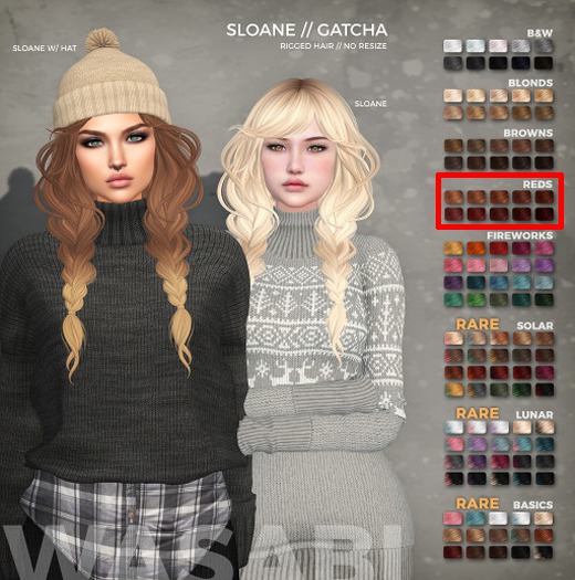 /Wasabi Pills/ Sloane Mesh Hair - Reds