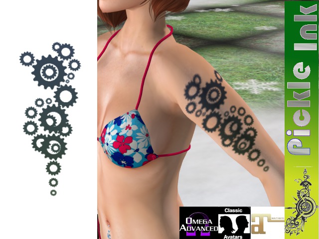 Pickle Ink - Techno Gears Tribal Tattoo