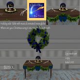 Holiday Side Table with Musical animated snow globe & wreath-XM