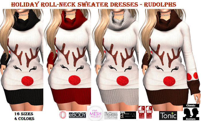 *MM* Holiday Sweater Dresses - Rudolphs