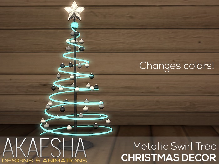 [Akaesha] Metallic Swirl Tree w/ Changing Colors  (( Christmas Decor ))
