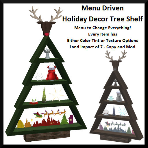 Menu Driven Holiday Decor Tree Shelf 