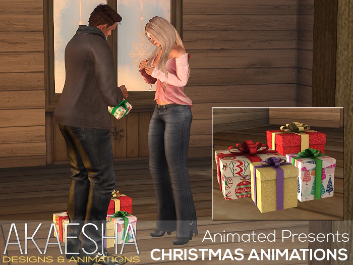 Animated Presents with Cuddles, Kisses, Unwrapping Presents