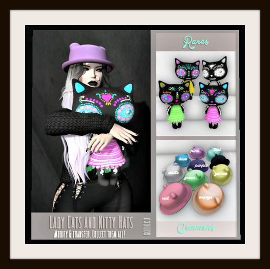 Goth1c0: Kawaii Hat with Ears - Blue