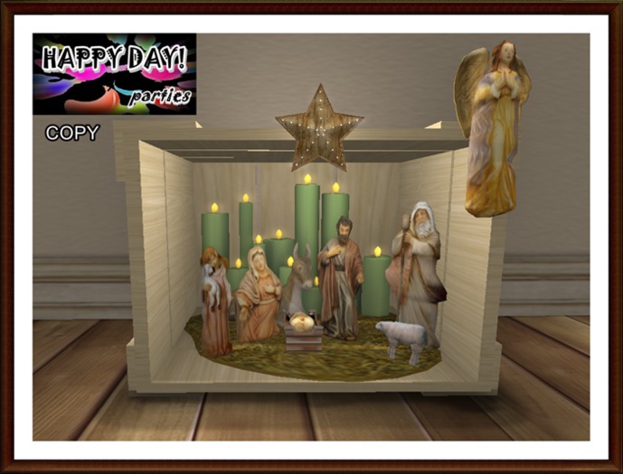 Christmas - Crate with Nativity and Candles 3
