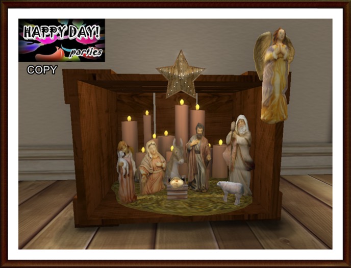 Christmas - Crate with Nativity and Candles 2