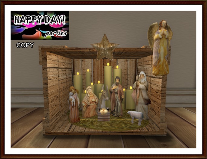 Christmas - Crate with Nativity and Candles 1