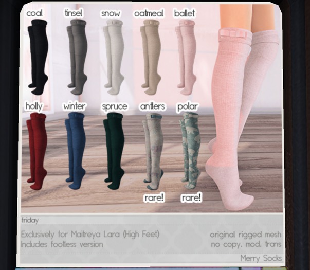 fri. - Merry Socks (Antlers) RARE